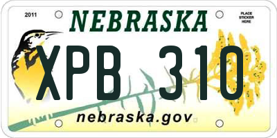 NE license plate XPB310