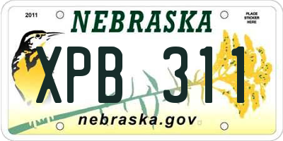 NE license plate XPB311