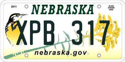 NE license plate XPB317