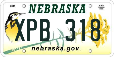NE license plate XPB318