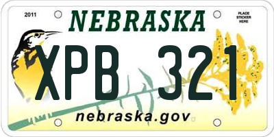 NE license plate XPB321