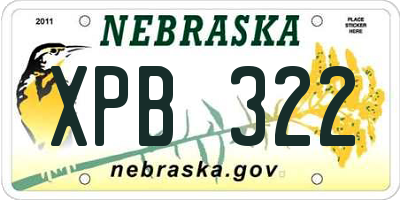 NE license plate XPB322