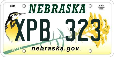 NE license plate XPB323