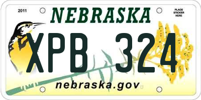 NE license plate XPB324