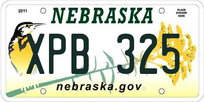 NE license plate XPB325
