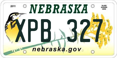NE license plate XPB327