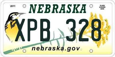 NE license plate XPB328