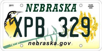 NE license plate XPB329