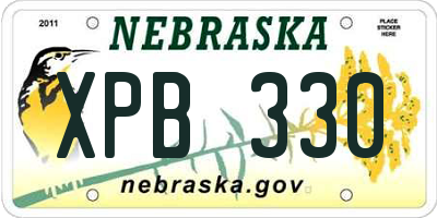 NE license plate XPB330