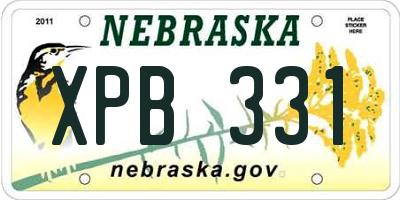 NE license plate XPB331