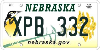 NE license plate XPB332