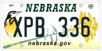 NE license plate XPB336