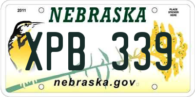 NE license plate XPB339