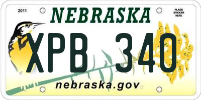 NE license plate XPB340