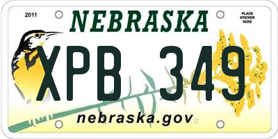 NE license plate XPB349