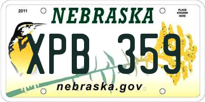 NE license plate XPB359