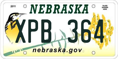 NE license plate XPB364
