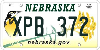 NE license plate XPB372
