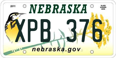 NE license plate XPB376