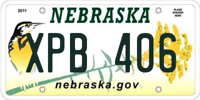 NE license plate XPB406