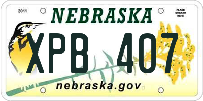 NE license plate XPB407