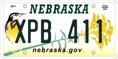 NE license plate XPB411