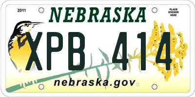 NE license plate XPB414