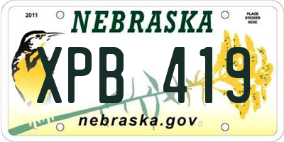 NE license plate XPB419