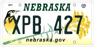 NE license plate XPB427