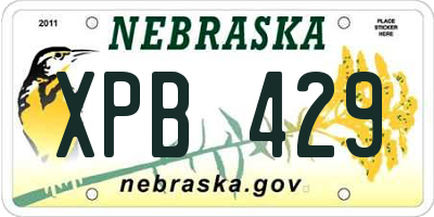 NE license plate XPB429