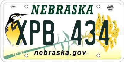 NE license plate XPB434