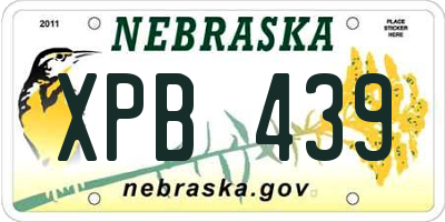 NE license plate XPB439