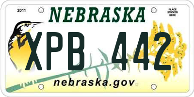 NE license plate XPB442