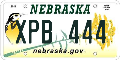 NE license plate XPB444