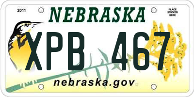 NE license plate XPB467