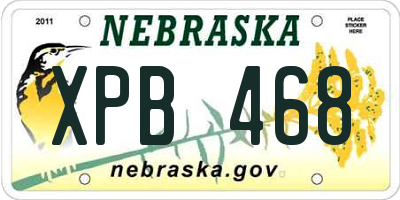 NE license plate XPB468