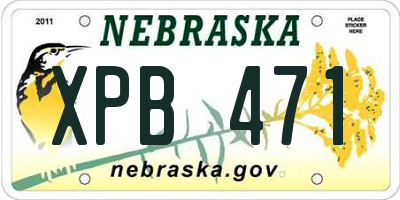 NE license plate XPB471