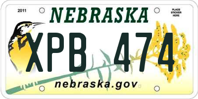 NE license plate XPB474