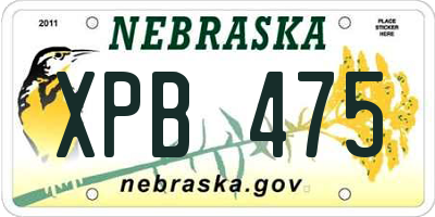 NE license plate XPB475