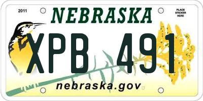 NE license plate XPB491