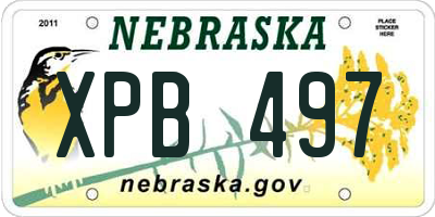 NE license plate XPB497