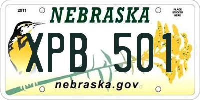 NE license plate XPB501