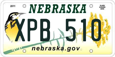 NE license plate XPB510