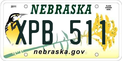 NE license plate XPB511