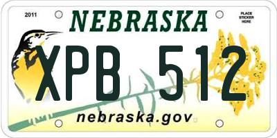 NE license plate XPB512