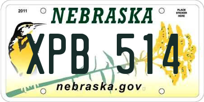 NE license plate XPB514