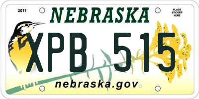 NE license plate XPB515