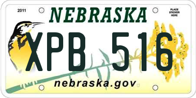 NE license plate XPB516