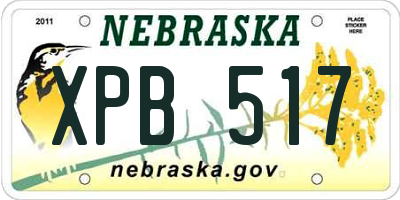 NE license plate XPB517