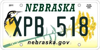 NE license plate XPB518